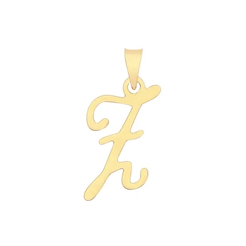 9ct Yellow Gold Script Initial Pendant 19 X 10mm + 5.5mm Bale Z